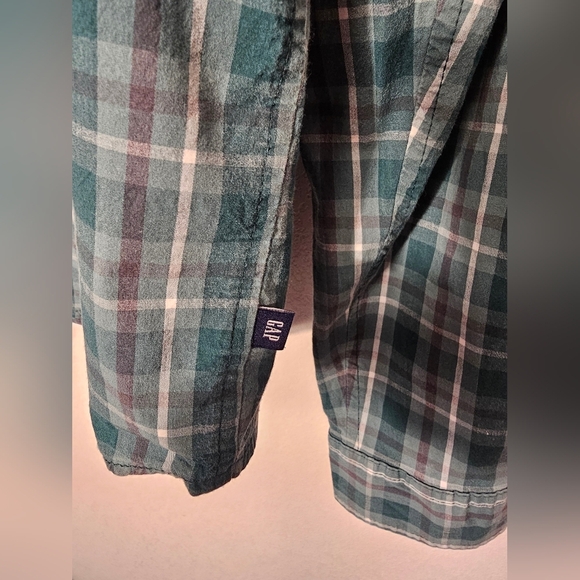 GAP Men's Casual Green Checkered Plaid Shirt Size XXL - Picture 3 of 7